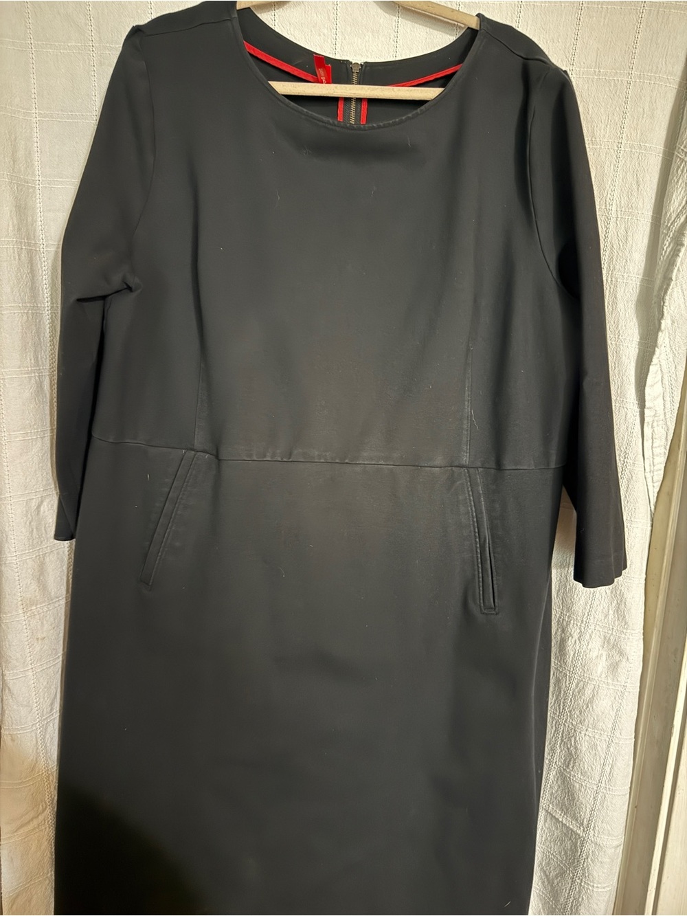 SPANX Black Quarter Sleeve Shift Dress